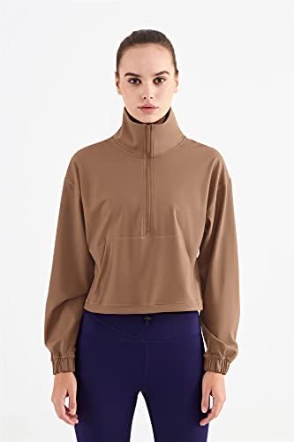 altiland skraćene jakne sa puloverom sa pola Patentnog zatvarača za žene sportske košulje za trčanje s dugim rukavima