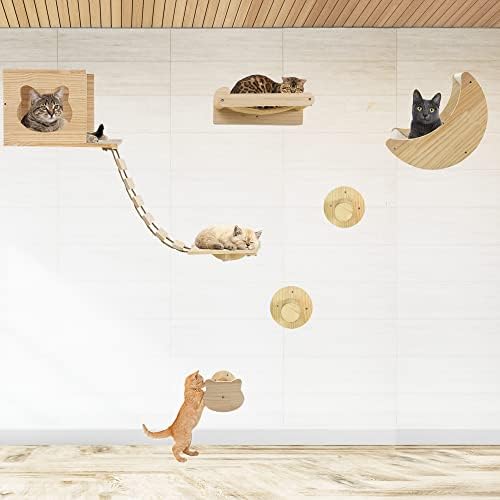 Polica za mačke za Zidne police za penjačke zidove viseća mreža za zatvorene mačke serija zidova džungle za sjedenje, penjanje i izležavanje