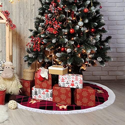 Božićna suknja božićna plairana stablo baza mat s resekom 30 Santa Claus Xmas Tree Mat Božićne kuglice božićna guma za sretnu božićnu zabavu rustikalni ukrasi za božićne ukrase