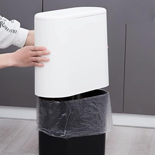 HJRD kante za otpad, kantu za smeće za kupaonicu za kupatilo na kupatilo sa tipom pritiska Poklopac plastike uskih kuhinjskih smeća može / a