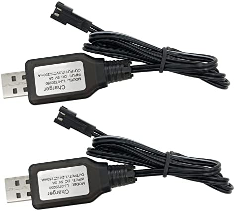 Punjač SM2P za 7,2 V NI-CD NI-MH baterija Huina 1550 15 kanalni RC bager RC Cars Toy, USB punjenje kablovski kabel 2-paket
