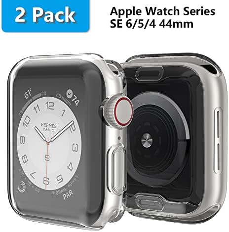 Mitrerv slučaj za Apple Watch seriju 6 / SE / Series 5 / Series 4 Zaslon zaslona 44mm IWATCH Ukupna zaštitna futrola TPU HD Clear Ultra tanki poklopac za 44 mm Apple Watch 2 Pack Clear