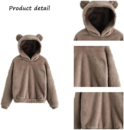 Lelebear Teddy medvjed hoodie za žene, ženska casual slatka dukserica sa ušima, duksevi pulover