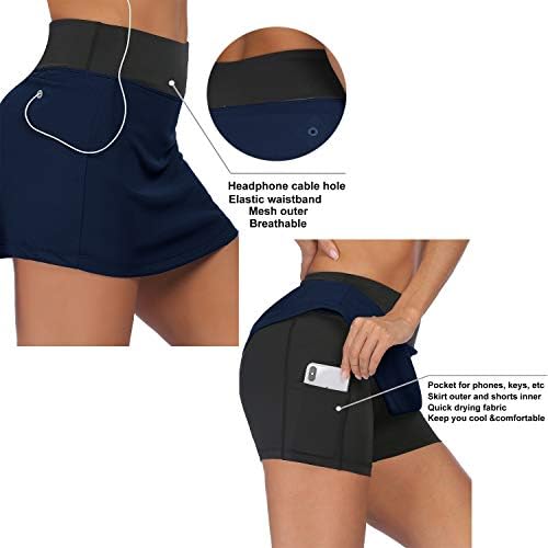 Coorun ženska teniska suknja sa kugličnim džepom golf suknja Lagana mreža aktivna skroz sa šorctinama trčeći atletski skirts