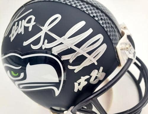 Shaquem & Shaquill Griffin sa autogramom Seattle Seahawks Mini kaciga u srebrnoj MCS Holo zaliha 134373-AUTOGRAMOM