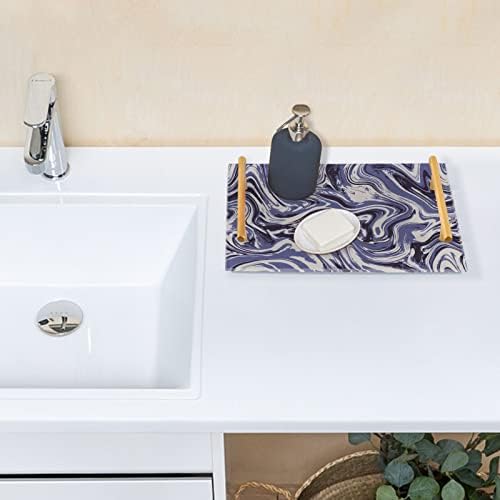 NFMILI plava tekstura ispraznost pravokutnik akril u kupaonici ladice za posluživanje za središnje djela moderni kućni dekor za kupaonicu spavaću sobu kuhinju dnevni boravak 7,9 × 11,8 u