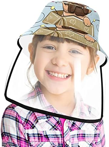 Zaštitni šešir za odrasle sa štitnikom za lice, ribar šešir protiv sunčeve kape, crtane ljupke pug životinje