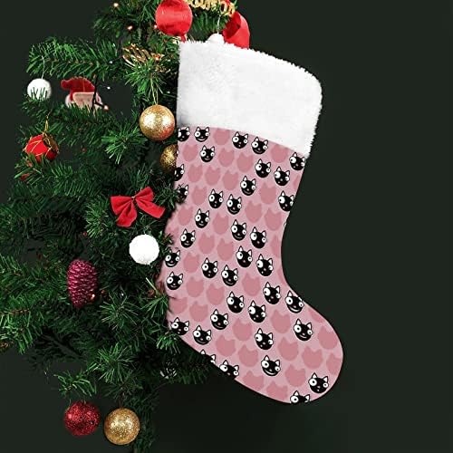 Crni mačji emoticons Božićne čarape Božićne čarape torbica Porodični Xmas Dekor