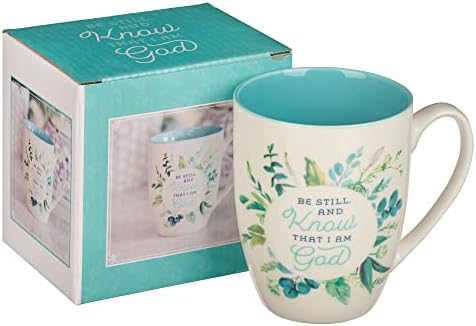 Christian Art pokloni ženska keramička kafa & šolja za čaj: Budi miran i znaj - Psalm 46:10 Sveto pismo,