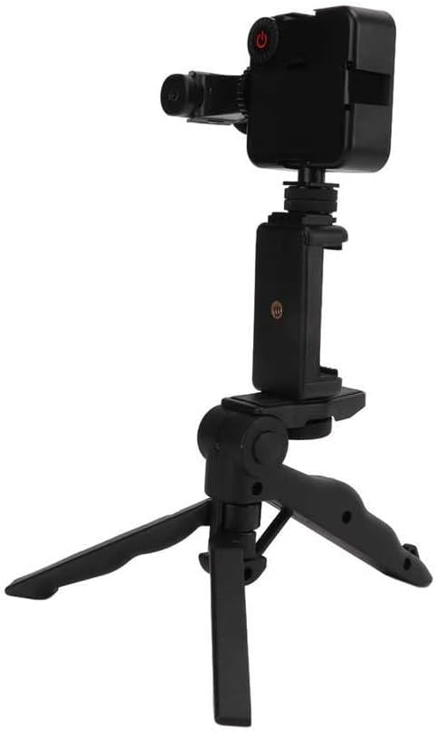 Dsfeoigy Smartphone vlogging video snimanje komplet sa prenosivim stativ Telefon Clip LED Fill svjetlo mikrofon