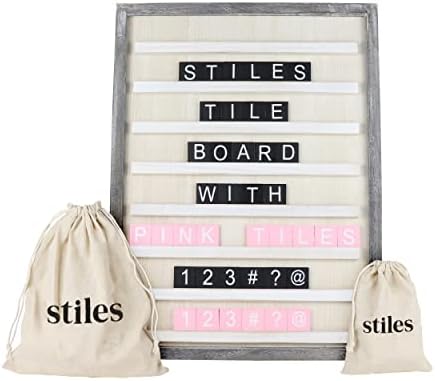 Stiles set Letter Board I Premium Letter Set Bundle, 23.6 x 17.7 drvena Oglasna tabla sa 122