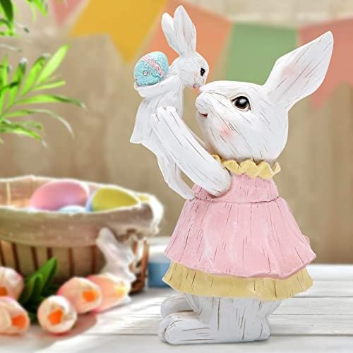 Hodao Easter Bunny Dekoracije Proljeće Uskrs Obiteljski dekor Grabine Figurice Stolovi ukrasi za zabavu Kućni