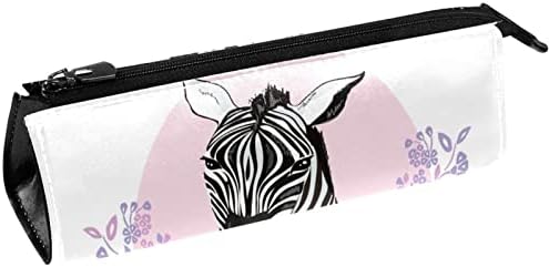 Laiyuhua prijenosna moderska torba za olovku PU kožna futrola Kompaktni patentni patentni kotlorni torbica kozmetička torba uredski dodatak Organizator kovanice Lijepe Zebre i ružičaste cvijeće