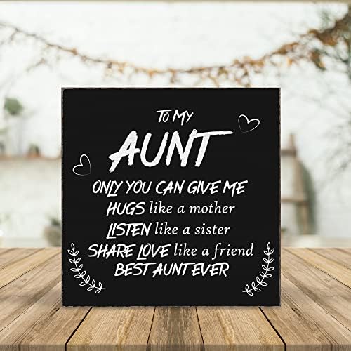 Najbolja teta Ever Crck Box znak, rođendanski poklon za tetke drvene blok plaketa znakovi, majčin dnevni pokloni
