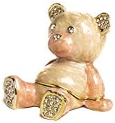 Keren Kopal Teddy Bear Trinket Box ukrašena kristalima Nakit za skladištenje za skladištenje ručnozapiranih životinja Poklon Ideja za ukrašavanje doma
