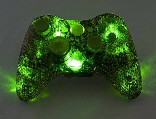 Snake Skin LED Xbox 360 Modded Controller Cod Black ops 2 MW3 MW2