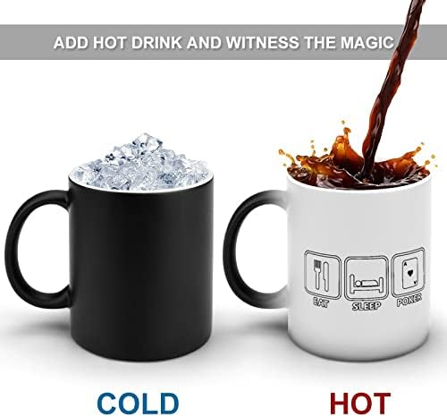 Jedite sleep Poker mijenjanje topline šolja Magic Coffee Tumbler keramička šolja za čaj personalizirani poklon za kancelarijski dom Žene Muškarci 11 Oz