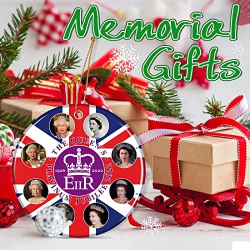 Queen Elizabeth II Ornament, Varwaneo Queen Elizabeth II Platinum Jubilej 2022 Božićni ukras Memorijal Queen Elizabeth II Božićni ukras - Queen Elizabeth II održava božićni ukras