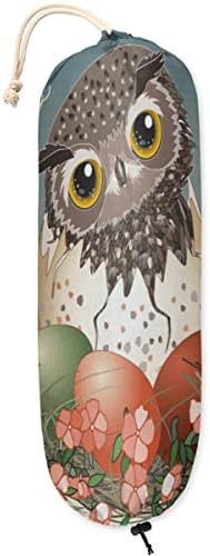 Owl uskršnja jaja držač plastične torbe držač torbe za namirnice sa podešavanjem vezica višekratna zidna torba za smeće Organizator dozator za kuhinjska kućna putovanja, 22 x 9 inča