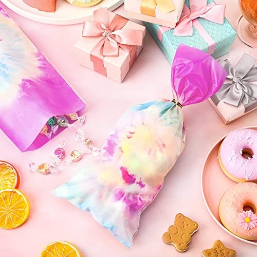 100 kom Tie Dye Party Favor torbe za grijanje celofanske torbe Macaron u boji vrećice za dobro plastične
