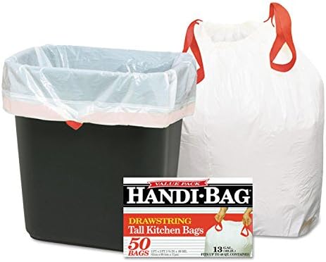 Handi-torba hab6dk50 tkailstring kuhinjske vrećice 13gal 0.6mil 24 x 27 3/8 bijela 50 / kutija