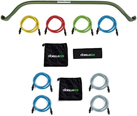 Gorilla Bow Original home Workout otpor bendovi & Vježba luk, zelen + 220 Pound Home Gym Extra Strength Resistance Vježba teški Band Kit
