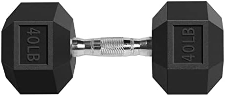 Lissa bučice ručne težine, Barbell set od 1 hex gumene bučice sa metalnim ručicama 1 teška bučica, protiv klizanja, protiv klizanja