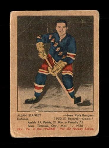 94 Allan Stanley Hof - 1951 ParkHurst Hokejske kartice Gided G - Neintred Hokejske kartice