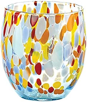Gage Murano Glass Confetti Tumblers - Venecijanske umjetničke staklene čaše - bijelo