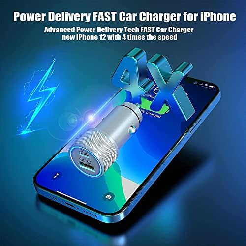 IPHONE Car Charger, [Apple MFI certificirani] 38W brz punjač za automobile iPhone USB C Auto punjač Dual Port