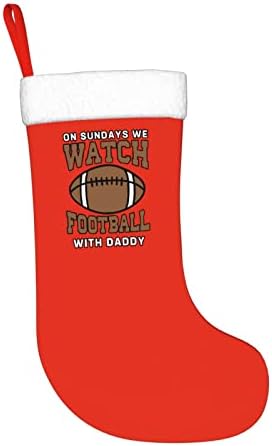 Yoigng u nedjelju gledamo fudbal sa tatom božićne čarape Xmas Čarape Klasični odmor za odmor Kamin Viseći čarapu