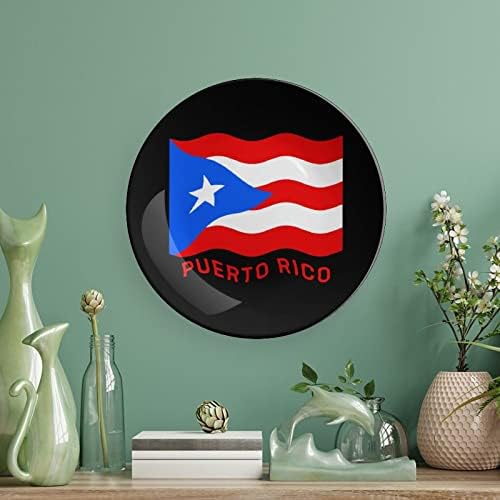 Portoriko zastava Personalizirana kostna Kina Prilagođena keramička ukrasna ploča Početna Okrugla ploča
