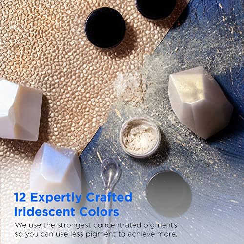 Rolio Pigmenti Interference Mica Prah - 12 tegle za pigment prah za prašak za svijeće, epoksidna smola, lakiranje noktiju, bombe za kupanje, kravata, boja, sapuna, i još mnogo - 36g / 1,26 oz
