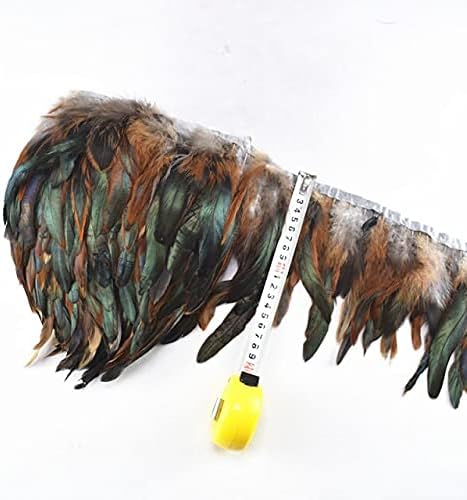 Zamihalaa 1-2yards Rooster prirodno perje za zanate Trims Fringe DIY fazan dekoracija perje za nakit Making Needlework Plumas - srebro perje - 1yards