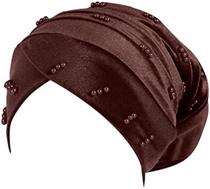 Pearl Turban Headwrap za žene jednobojne Hemo kape šešir Baggy Slouchy Headwear Slouchy etničke kape za žene