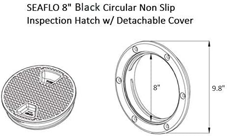 SEAFLO 4 - 8 Crni kružni Neklizajući otvor za inspekciju sa odvojivim poklopcem