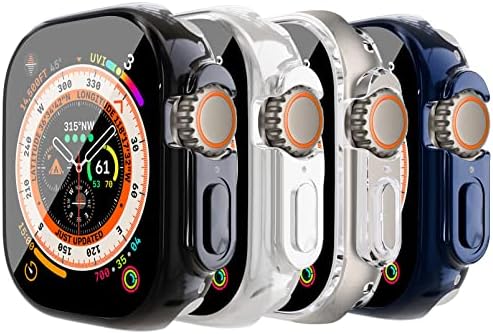 4pcs zaštitnik zaslona za Apple Watch Ultra Case 49mm, ultra tanki ekran zaštitnik HD TPU Sve oko ukupnog zaštitnog poklopca za Apple Watch Ultra 49mm Case za dodatnu opremu BUMPER