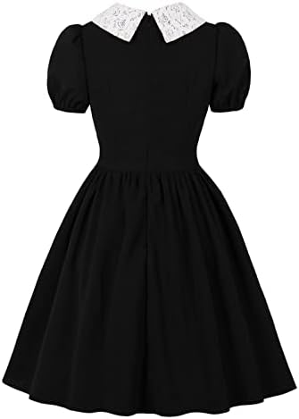 1950-ih žene Vintage Flare haljina Audrey Hepburn stil haljine koktel zabava Swing haljine kratki rukav dugme gore haljina