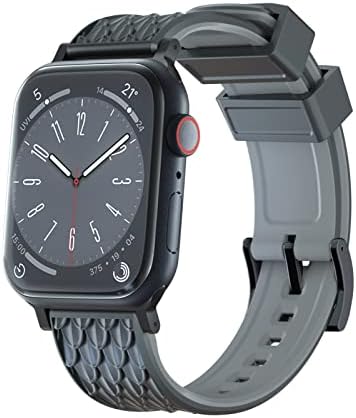 Pociground Silikonski sat Kompatibilan je sa Apple Watch Band 38mm 40mm 41mm 42mm 44mm 45mm 49mm za muškarce Žene, mekane dvobojne silikonske trake za satove za odrasle kompatibilne sa IWATCH Apple Watch series Ultra 8 7 6 5 4 3 2 1 SE