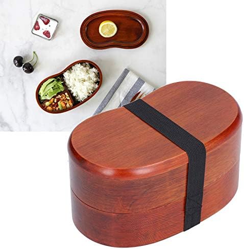 Haofy Retro Food Box Japanski dvostruki struk Bento kutija Prijenosna suši kutija drvena jednostavna kreativna kutija za ručak Kuhinjski ručak Kuhinjski kutija za ručak