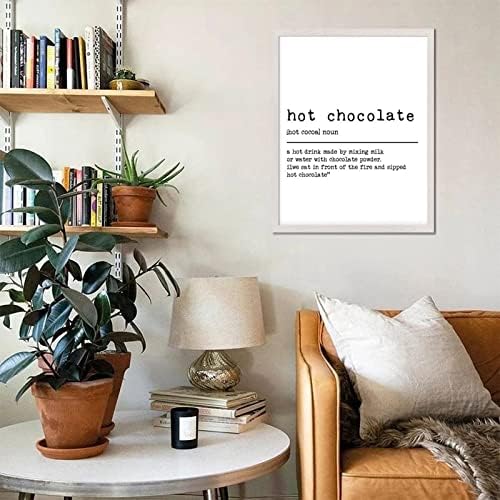 Chic Style 20x16in Drveni zidni umjetnički znak sa smiješnim imenica Definicija vruće čokolade White