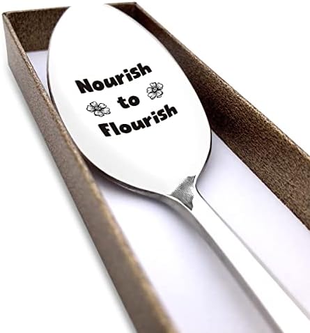 Nourish to Flourish kašika ugravirani motivacijski poklon sladoled čaj kafa žitarice Lover kašika