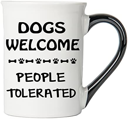 Cottage Creek Psi dobrodošli; ljudi toleriše keramička šolja za kafu, 16oz.
