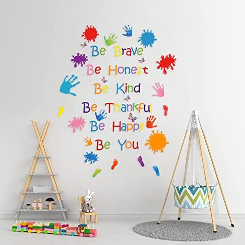 Paint Splatter dekoracije Handprint zid naljepnice s inspirativnim citatima budite hrabri iskreni ljubazno