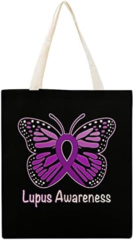 Lupus Awareness Butterfly Canvas Tote Bag Fashion grocery Bags višekratna torba za kupovinu za žene