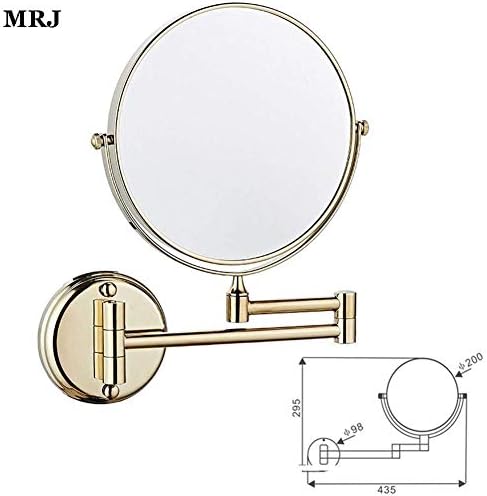 LIANXIAO-ogledalo za šminkanje 8-inčno dvostrano okretno zidno ogledalo koje se proteže sklopivo