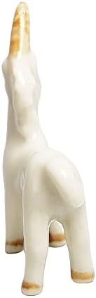 Witnystore 1⅛ Visoko bijelo stojeći jednorog - Pegasus Alicorn Alaricorn keramička figurica - Konjski kolekcionarni minijaturni mit mit Stvorenje porculana Fantazija životinjski pottery Decor Poklon Suvenir