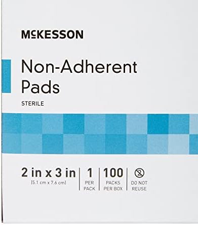 McKesson ne-adherferentne jastučići, sterilni, najlon / poliester, 2 u x 3 in, 100 brojeva, 1 pakovanje