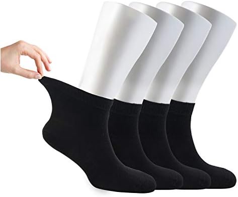 Cosyfeel Diabetic Socks Žene Loosne čarape za gležnjeve bambusove čarape za žene, 4 para dijabetičke neuropatičke čarape za žene