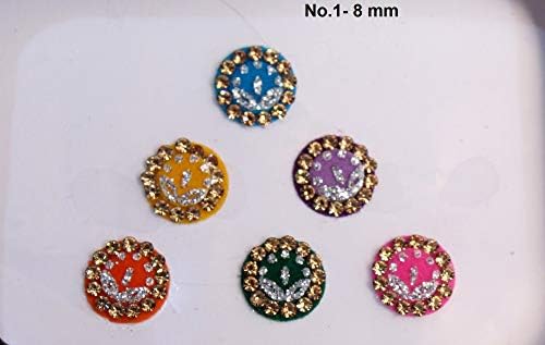 Glamurozna kolekcija Bindis okrugli šareni vjenčani bindisli dragulji, okrugli šareni bindis, šareni